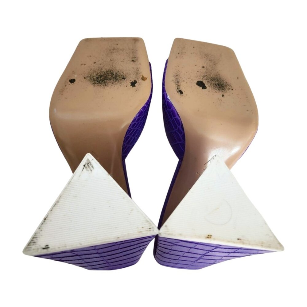 The Attico Devon Croc-Effect Mules in Neon Violet Purple 37 7 - Picture 7 of 8